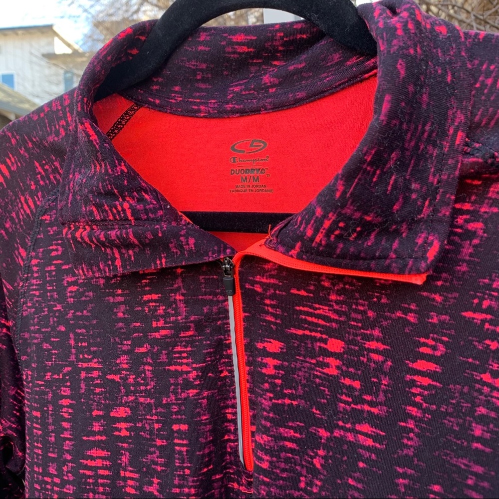 Champion Pink & Black Athletic Quarter Zip Top | M - Picture 5 of 8
